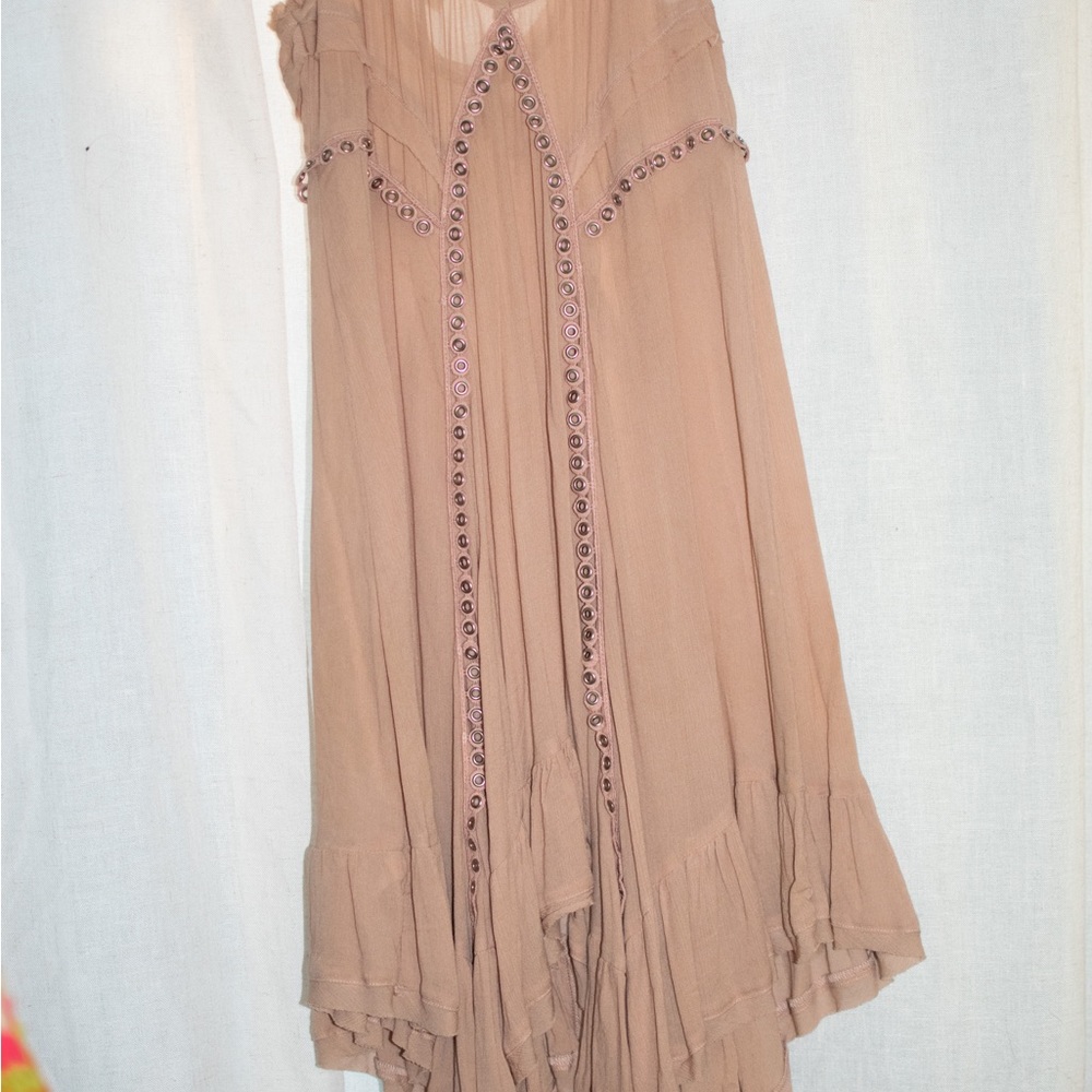 Feminine Free People Boho Slip Dress With Stud Detail
